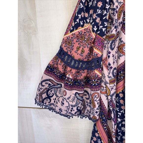 Mason Belle Off the Shoulder Boho Tunic Womens Top Large-9923 - Picture 9 of 9